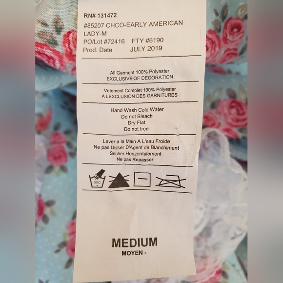 Girls' Historical Early American Lady Pink & Blue Dress Costume Size Medium 8/10 - Picture 8 of 9